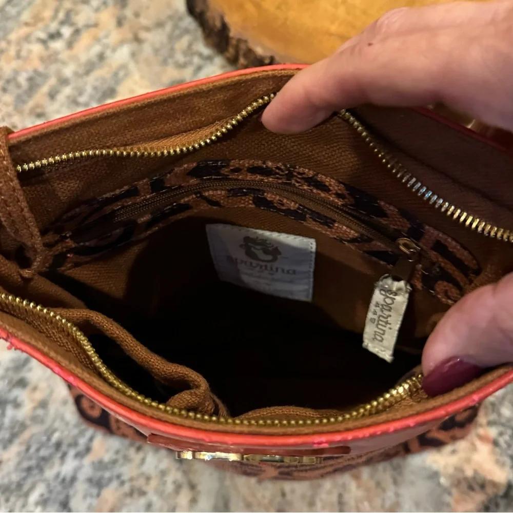 Spartina 449 brown and orange purse. Can be used as crossbody. - Picture 12 of 16